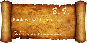 Boskovitz Ilona névjegykártya